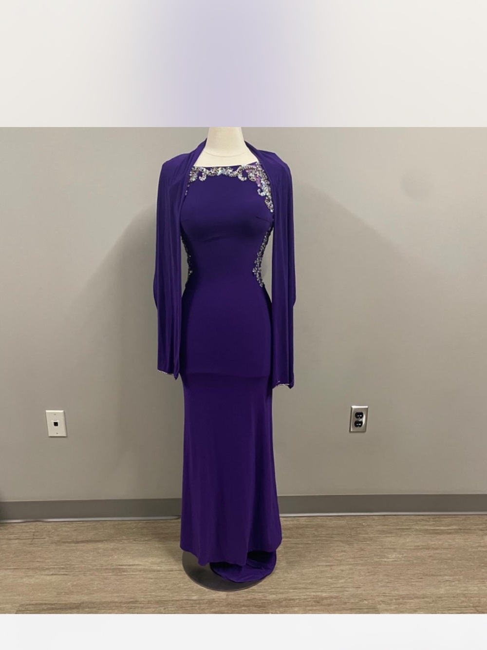 Wedding guest dress with shawl